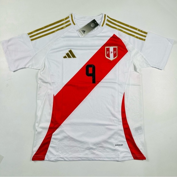 Adidas 2024 Paolo Guerrero #9 Peru National Team Home Soccer Jersey White - Picture 2 of 9
